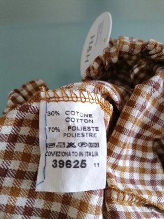 Pantalón bombacho cuadros beige/marrón talla única