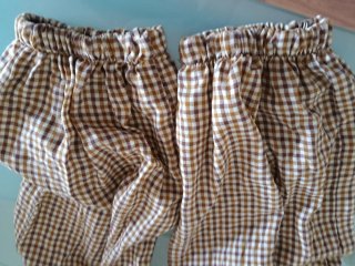 Pantalón bombacho cuadros beige/marrón talla única