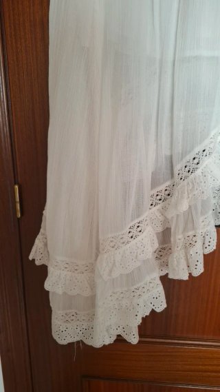 Falda Ibicenca Blanca Volantes Encaje