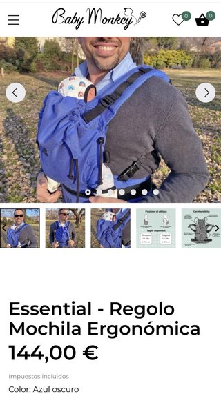 Mochila de porteo Baby Monkey Azul