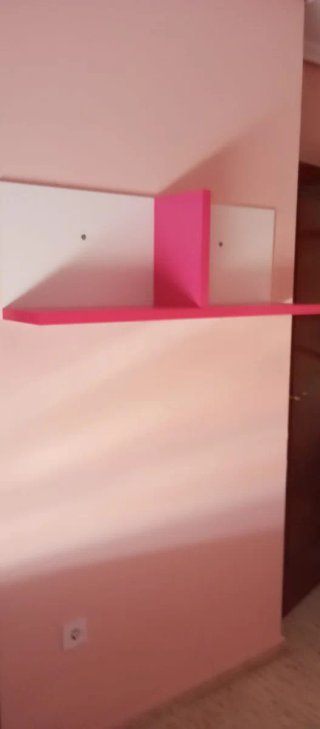 Cama nido armario rosa y blanco escritorio
