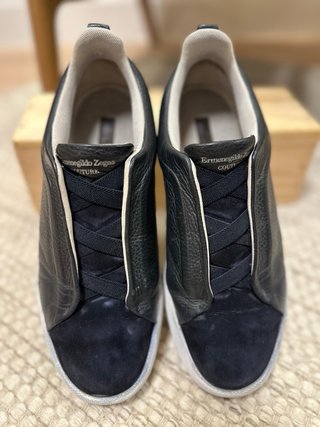 Zegna Couture Sneakers Slip-On Piel y Ante