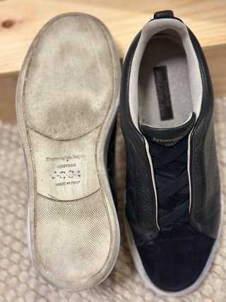 Zegna Couture Sneakers Slip-On Piel y Ante