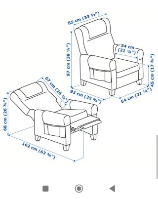 Sillón relax reclinable Ikea gris marca MUREN