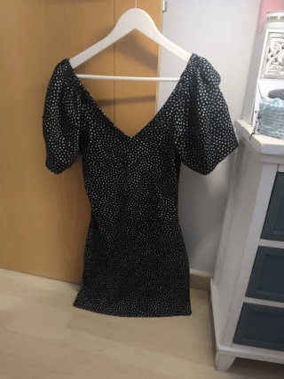 Vestido de Salsa flores negro y blanco
