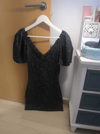 Vestido de Salsa flores negro y blanco