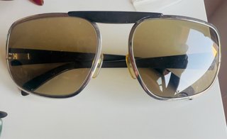 Gafas de sol vintage plateadas y marrones