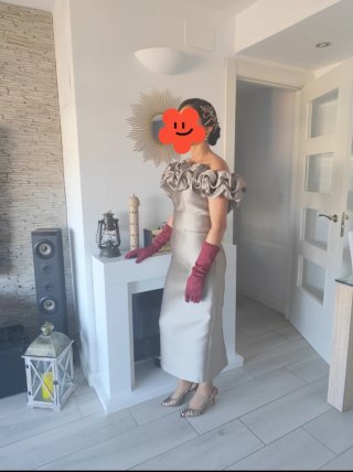 Vestido Matilde Cano Oro/Plata