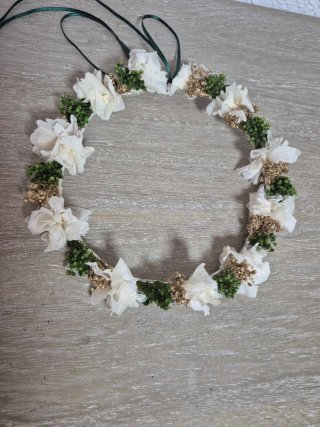 Corona de hortensias preservadas,paniculata,botao.