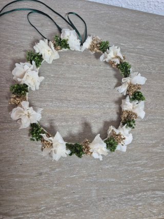 Corona de hortensias preservadas,paniculata,botao.