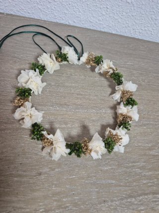 Corona de hortensias preservadas,paniculata,botao.