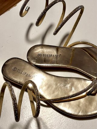 Sandalias Tulipano Mujer Talla 39 Doradas