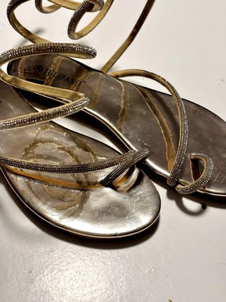 Sandalias Tulipano Mujer Talla 39 Doradas