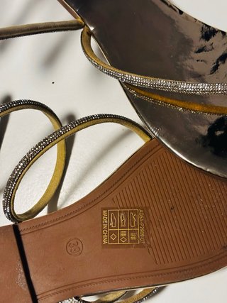 Sandalias Tulipano Mujer Talla 39 Doradas