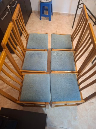 Conjunto de 6 sillas de comedor de madera