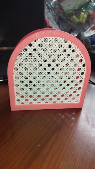 Servilletero Diseño Rattan rosa y blanco