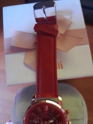 Orologio da polso rosso e oro