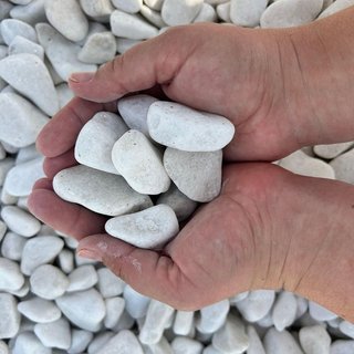 Piedra mármol Canto rodado Blanco 24/40 mm 20kg