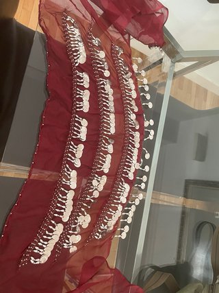 Falda de danza africana con monedas