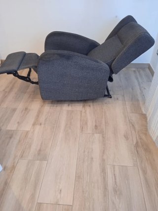 Sillón relax manual tela gris