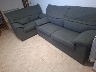 Juego sofás 3 y 2 plazas tela