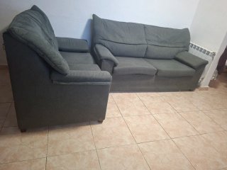 Juego sofás 3 y 2 plazas tela