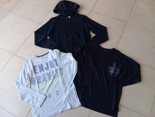 Lotto 3 capi ragazzo 8-10 anni Felpa e 2 Maglie