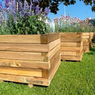 Jardinera Rectangular Madera 80x30x30cm