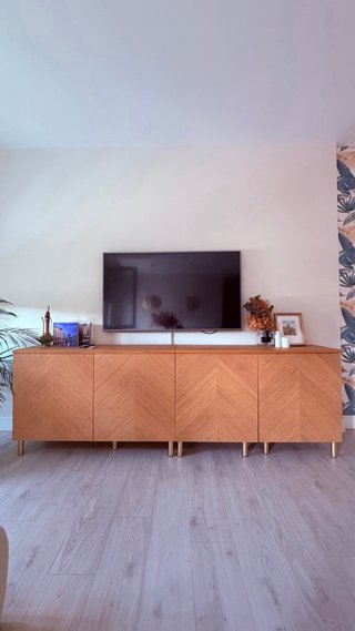 Mueble TV Ikea Madera Roble.