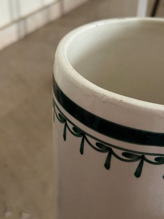 Jarrón Cerámica Vintage con Planta Artificial