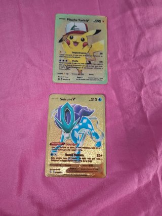 Lote 2 Cartas Pokémon Pikachu y Suicune V