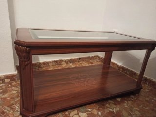 Mesita de centro madera y cristal