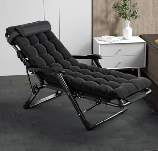 Tumbona Plegable Negra y Gris