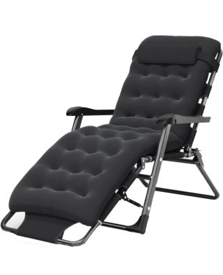 Tumbona Plegable Negra y Gris