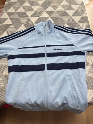 Sudadera Adidas Azul con Rayas