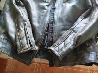 Chaqueta de cuero/piel para moto con protecciones
