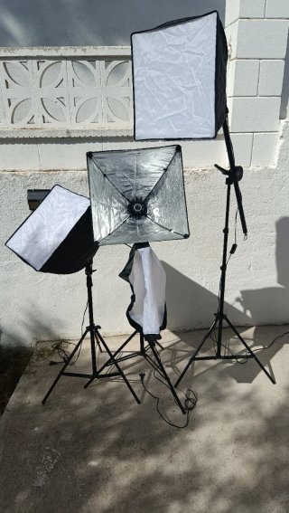 Kit de focos de iluminacion para fotografía