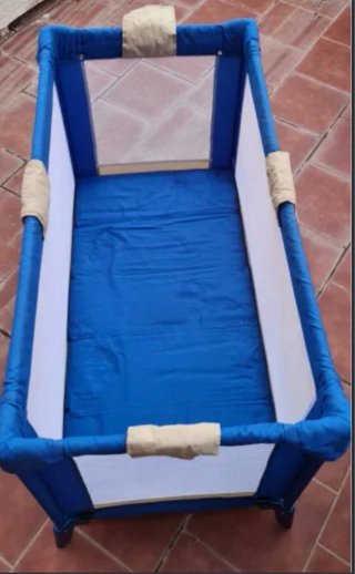 Cuna de viaje prenatal azul