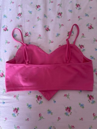 Top Corazón Shein Perlas Rosa