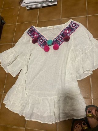 Pareo Mujer Secret Blanco Multicolor