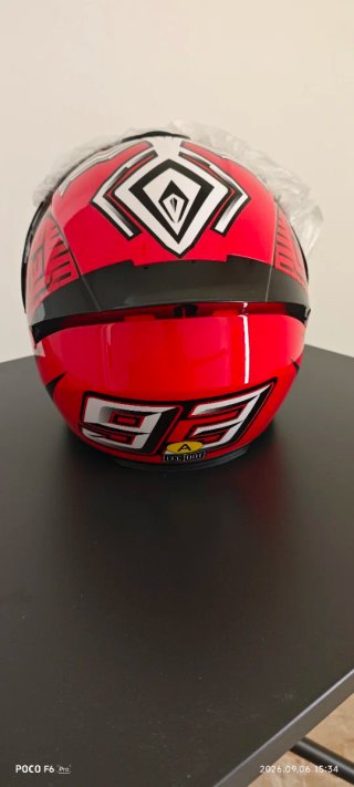 Casco Moto Nuovo Taglia XL Rosso 93