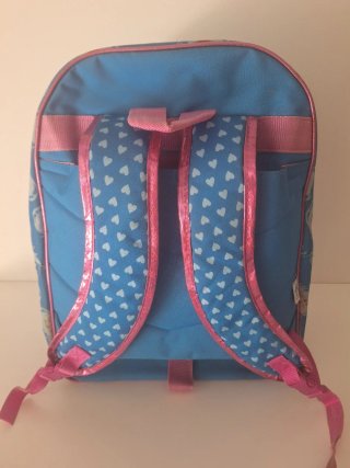 Mochila escolar Frozen Corazones Azul