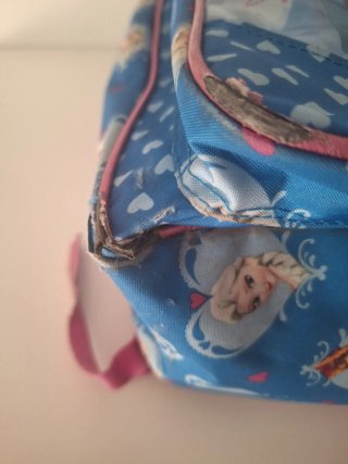 Mochila escolar Frozen Corazones Azul