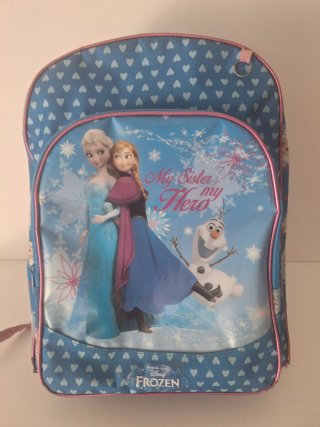 Mochila escolar Frozen Corazones Azul