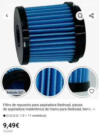 Filtro aspiradora redondo