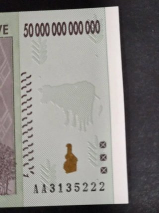 50 trilioni Dollari Zimbabwe 2008