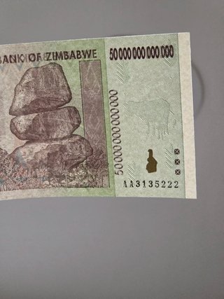 50 trilioni Dollari Zimbabwe 2008