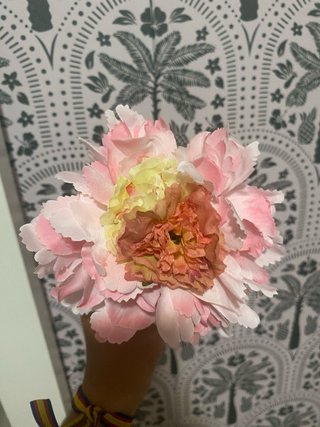 Flor flamenca mujer rosa y amarillo
