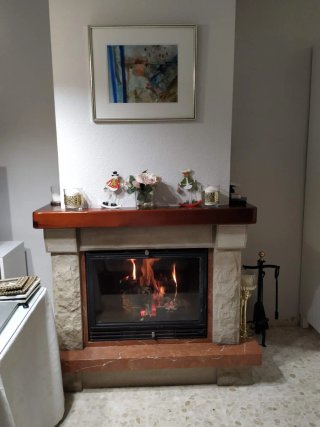 Chimenea leña cristal turbinas aire