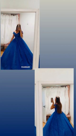 Vestidos de Quinceañera talla M y S Color lila-azu